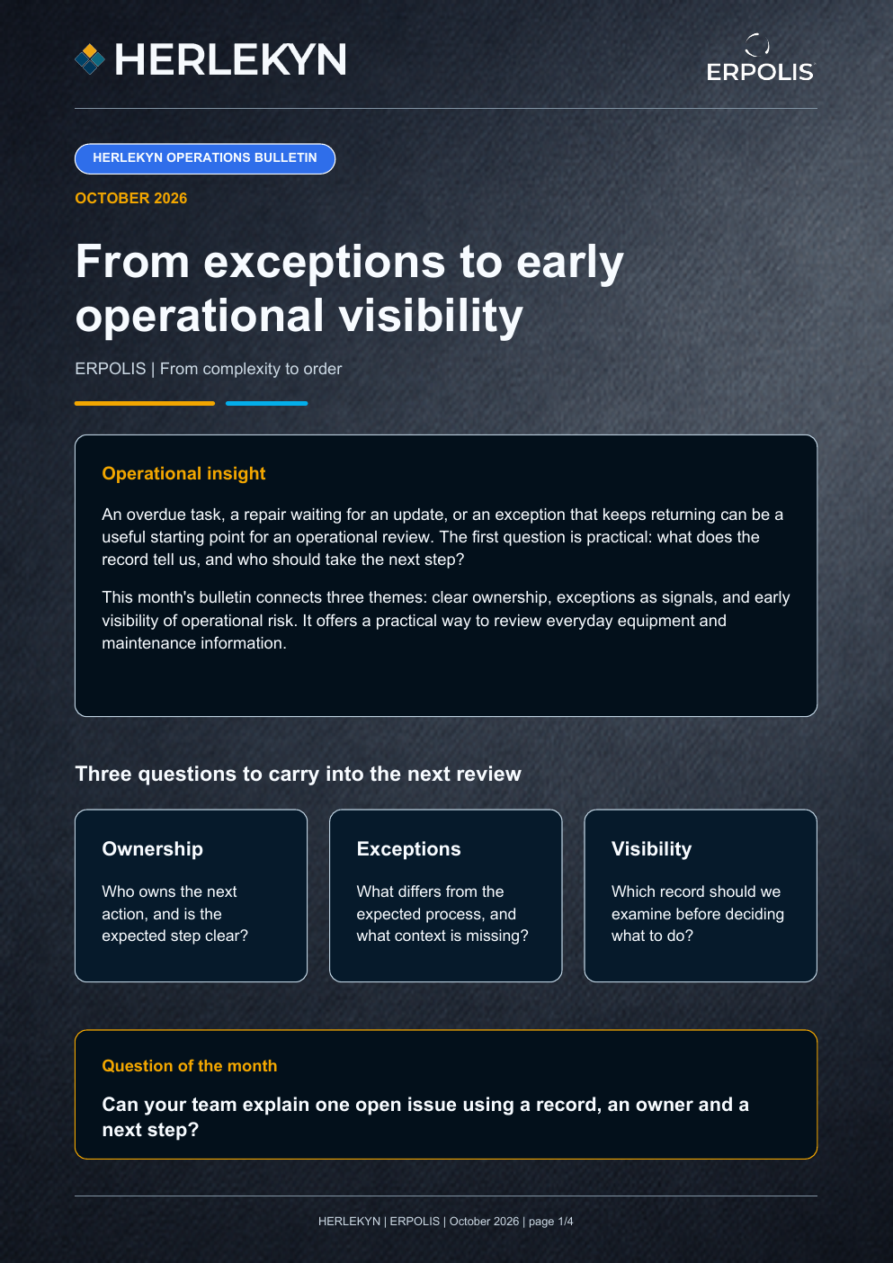 October 2026 Operations Bulletin | HERLEKYN